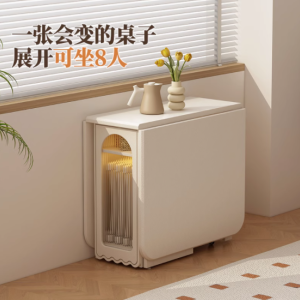 白色实木折叠餐桌，小户型的优雅之选